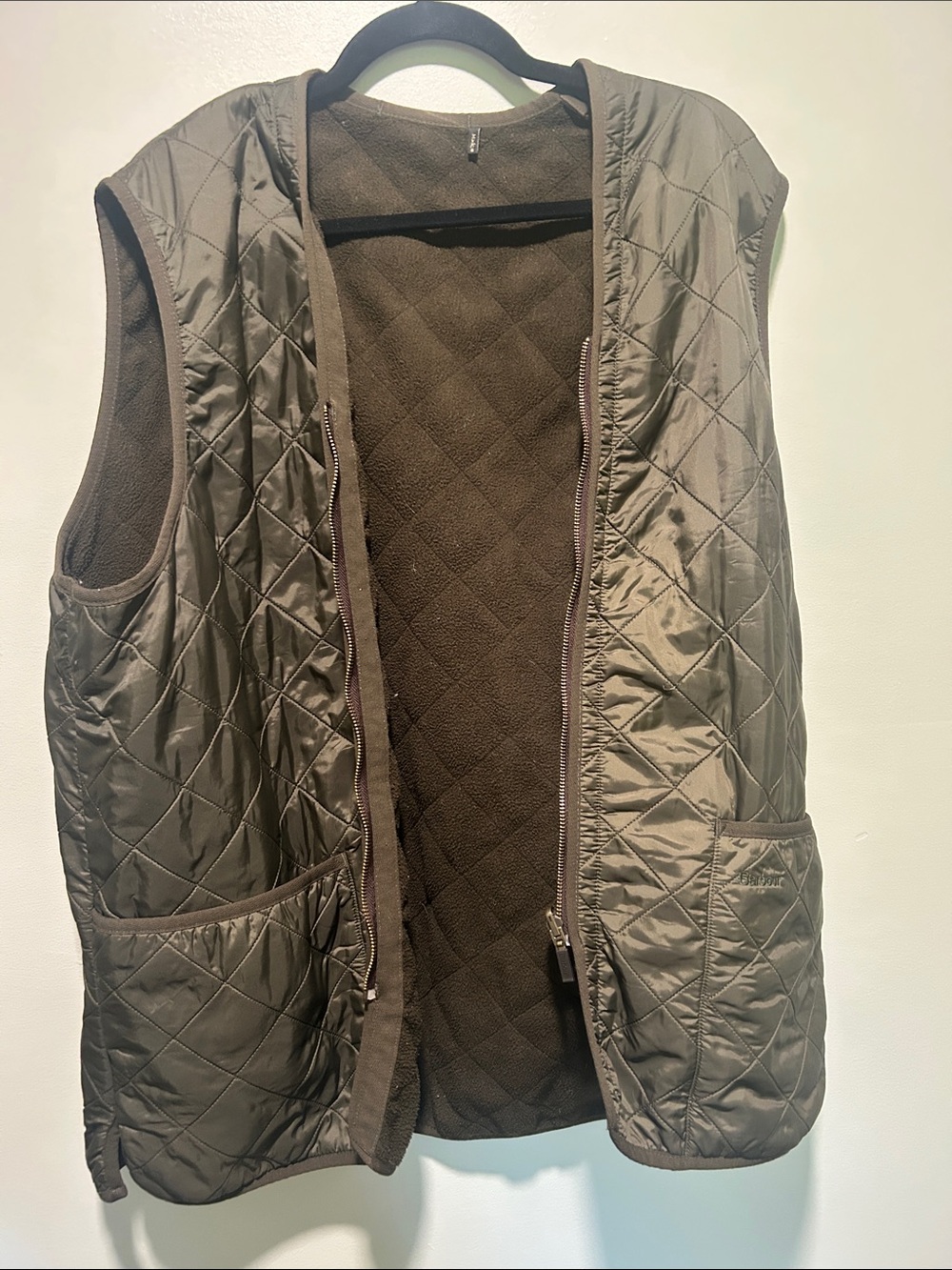 Barbour Quilted Vest in Olive Brown